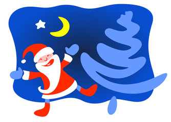 Christmas tree and Santa