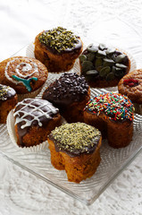 Different muffin with pumpkin seed