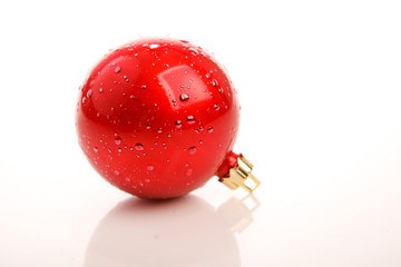Red christmas ball isolated