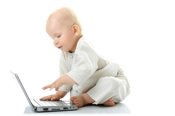 Baby with laptop