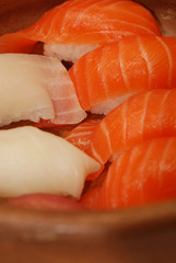 Set of salmon sushi