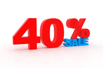 40% discount and clearance.
