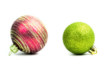 two glass christmas balls