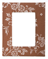 stylish ornamental photo frame over white background