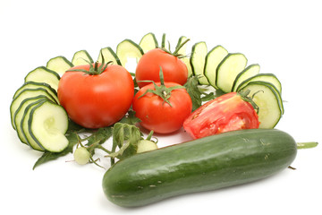 tomato and cucumber