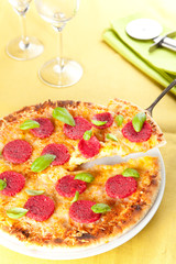 cheese and pepperoni pizza