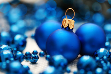 blue Christmas balls