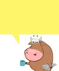 Comics with relaxing bull (your text can be there)