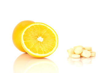 Orange and c vitamin pills