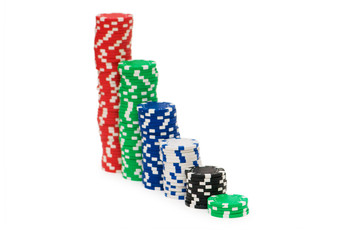 Casino chips isolated on the white