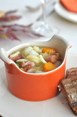 Minestrone Soup with french toast,