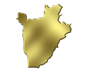 Burundi 3d Golden Map