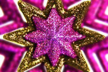 Purple and gold stars