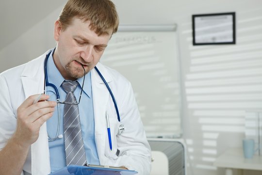 Male doctor working