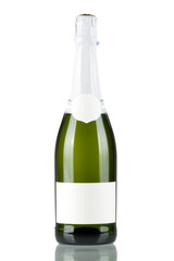 Bottle of champagne with blank label