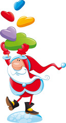 Santa Claus with gift