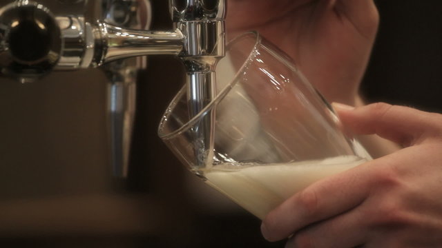 Pouring pint of beer