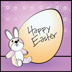 Easter Egg for Easter holiday celebration from a cute bunny