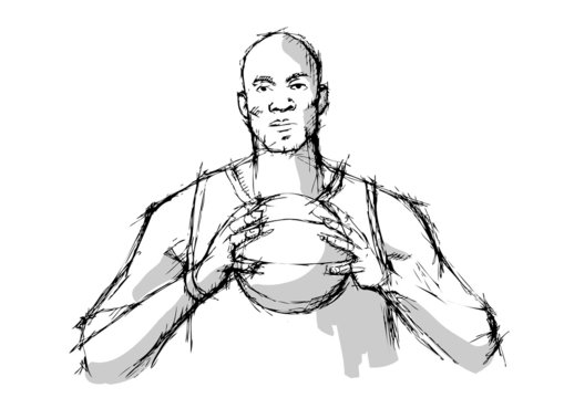 pencil sketching of basketball