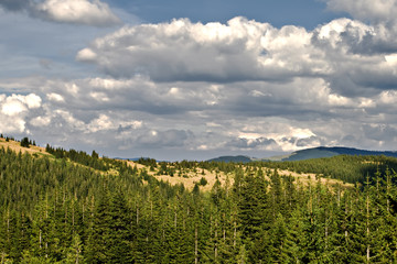 highlands landscape with cloudy sky