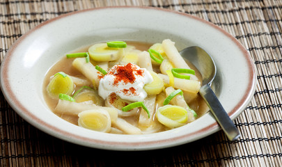 leek soup with kohlrabi