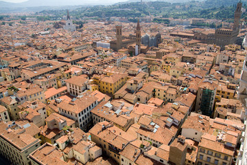 Fototapeta na wymiar View of Florence cityscape from the top of a tower