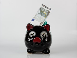 Sparschwein mit Euroschein