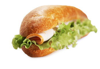 ham submarin sandwich closeup
