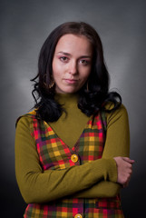 girl in squared waistcoat