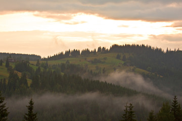 Mountain misty sunrise