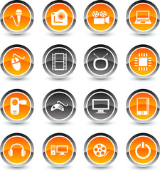 Multimedia icon set. Vector illustration