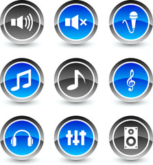 Audio icon set. Vector illustration