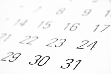 números dígitos calendario mes