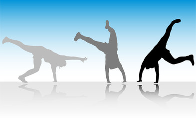 figure jump in three steps - vector