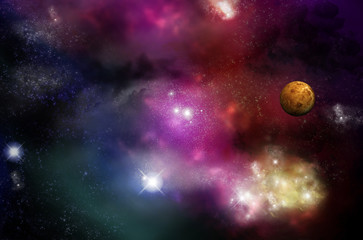 Fototapeta na wymiar Universe - starfield and nebulas