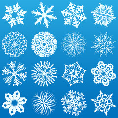 Set of 16 snowflakes