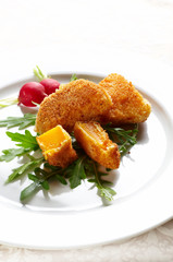 Fried nuggets made of fresh pumpkin