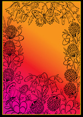 Floral frame. Place for sample text.