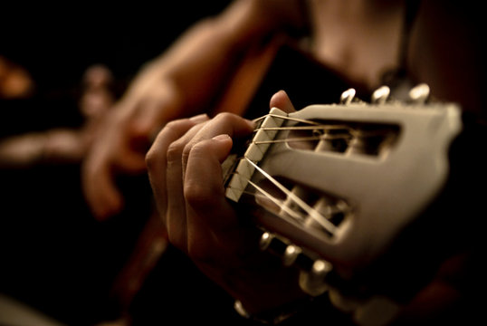playing guitar