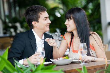 Couple Eating Outdoors