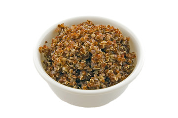 White Bowl of Cooked Red Quinoa