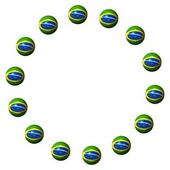 circle of Brazilian flag spheres