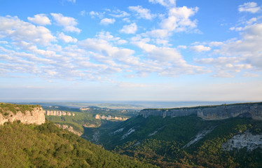 Morning view from top of Mangup ancient settlement