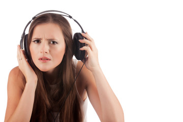 Fototapeta premium Girl in headphones
