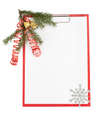 Clipboard with Christmas decoration