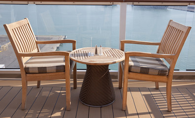 Patio table and chairs.