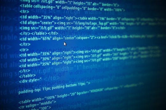 Screens with program web code / monitor background