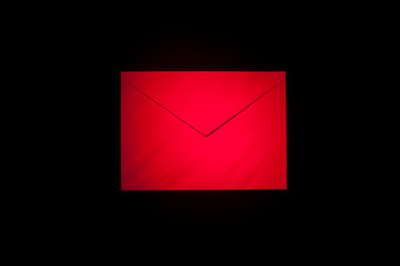 envelopes with red light