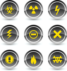Warning icon set. Vector illustration