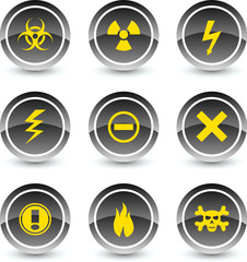 Warning icon set. Vector illustration